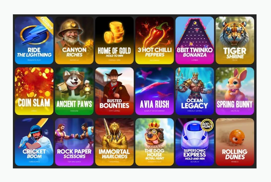 Betblast Casino spelutbud